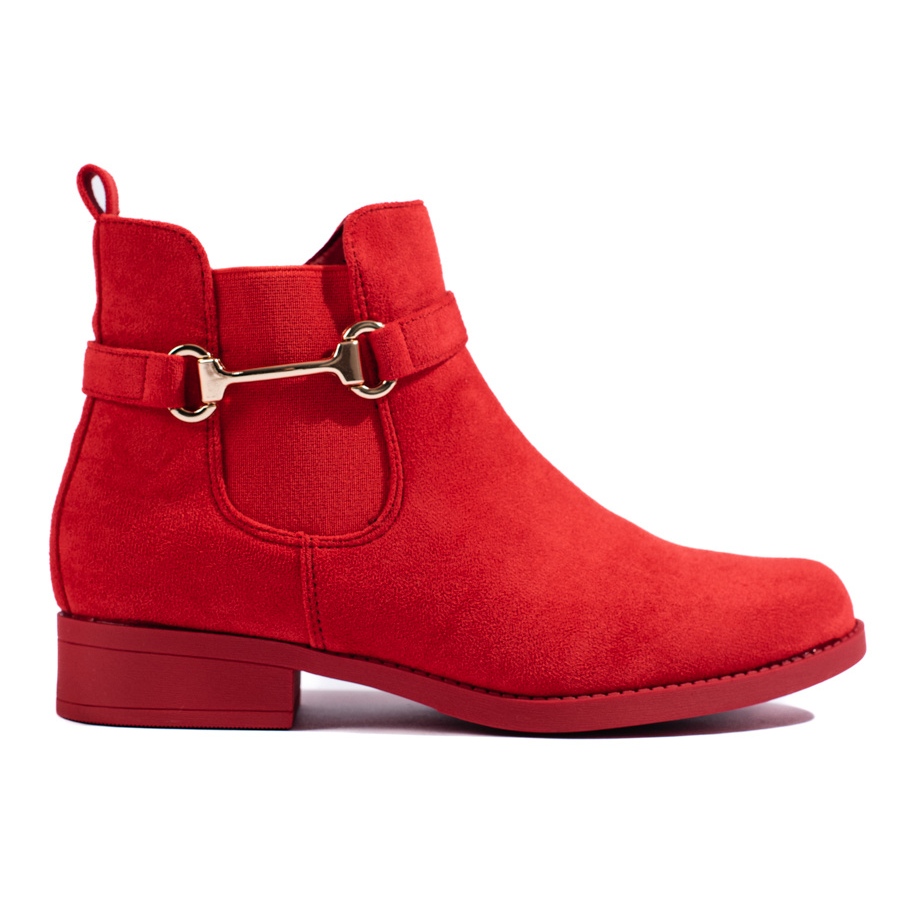 Ladies red suede boots sales