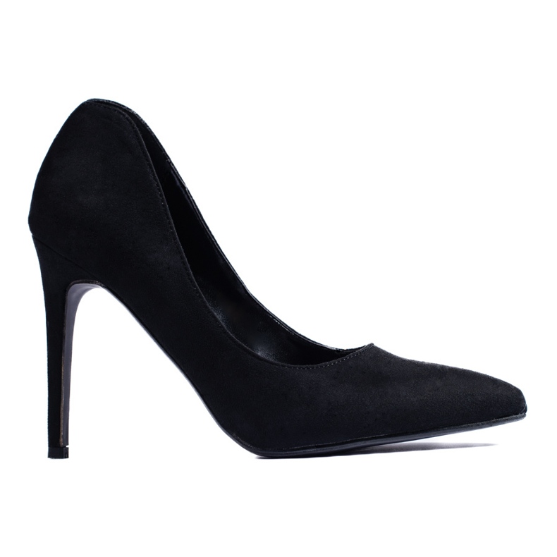 Shelovet elegant high-heeled suede pumps black