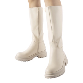 Beige, insulated, smooth Prisco boots Beige, insulated, smooth Prisco boots