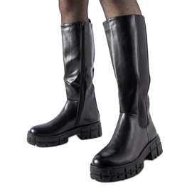 Black insulated Ceredano flat boots