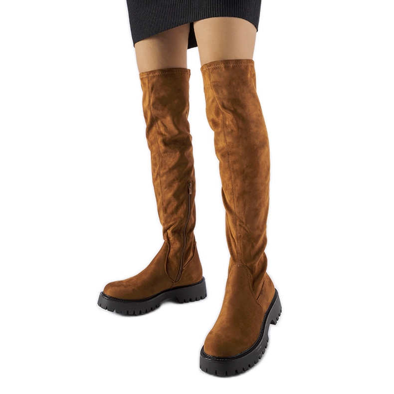 Long brown boots with massive sole by Kossuth Long brown boots with massive sole by Kossuth