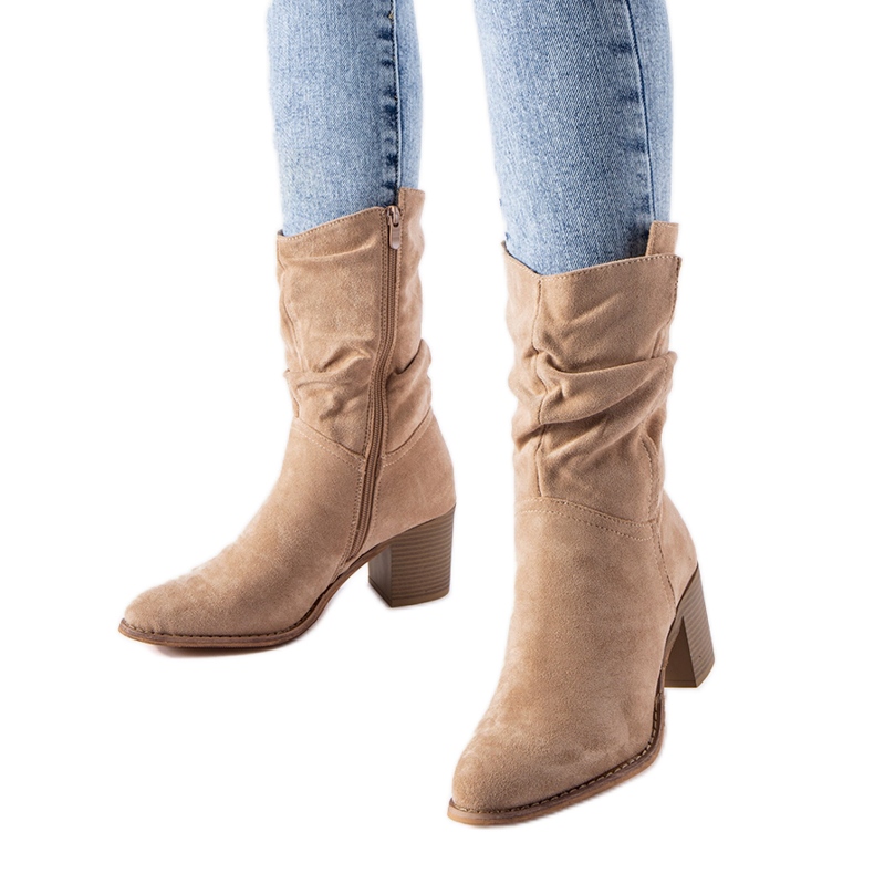 Beige insulated cowboy boots from Filomena
