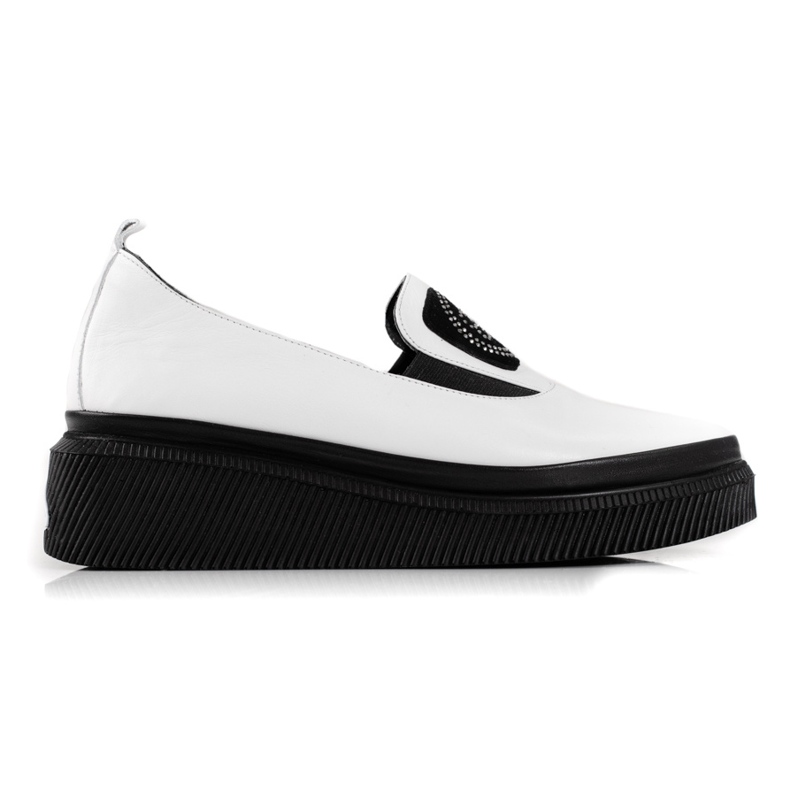 Women's white leather shoes