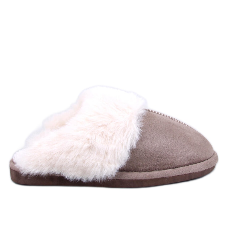 Otteys Mocca women's slippers with fur brown