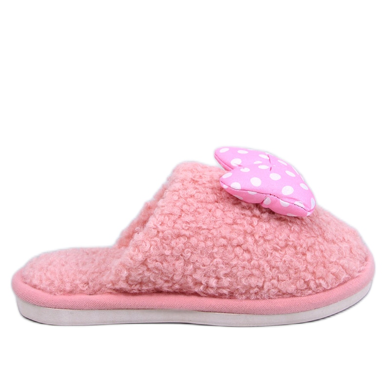 Child Pink children's slippers with a bow Child Pink children's slippers with a bow