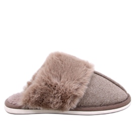 Gregory Brown men's herringbone slippers beige Gregory Brown men's herringbone slippers beige