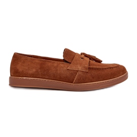 Men's Suede Loafers Shoes Zazoo 1566 Brown Men's Suede Loafers Shoes Zazoo 1566 Brown