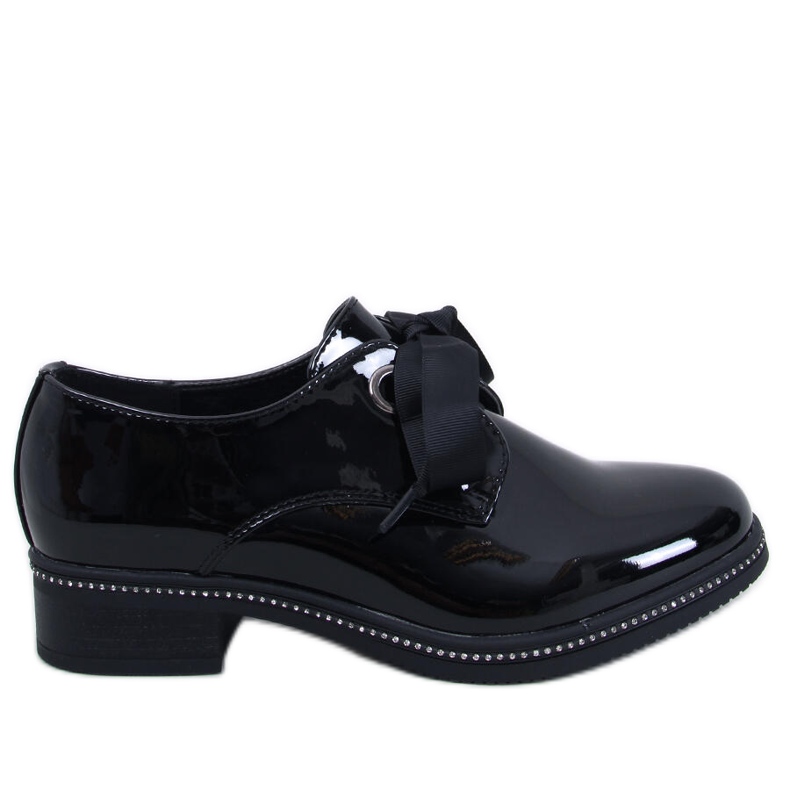 Davia Black patent moccasins