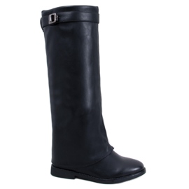 Annse Black double-cut boots