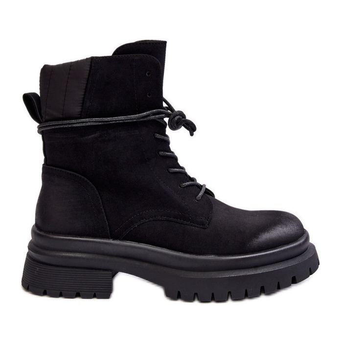Women's Trapper Ankle Boots On A Thick Sole, Black Narelona