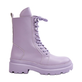 Women's Worker Boots, Eco-leather, Purple Irande