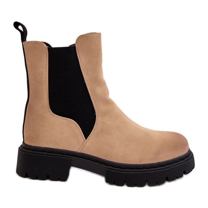 Women's Insulated Chelsea Boots with Zipper Beige Vesta Women's Insulated Chelsea Boots with Zipper Beige Vesta