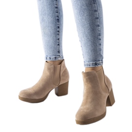 Dark beige slip-on ankle boots by Trevano