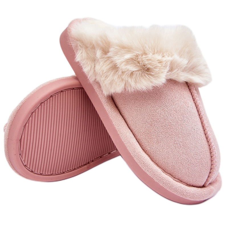 Pink Befana children's slippers with fur