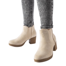 Beige slip-on ankle boots from Trevano