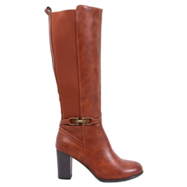 Classic Milss Camel high-heeled boots brown