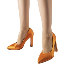 Orange satin stiletto pumps from Rivers