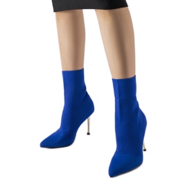Navy blue sock ankle boots from Vincoli