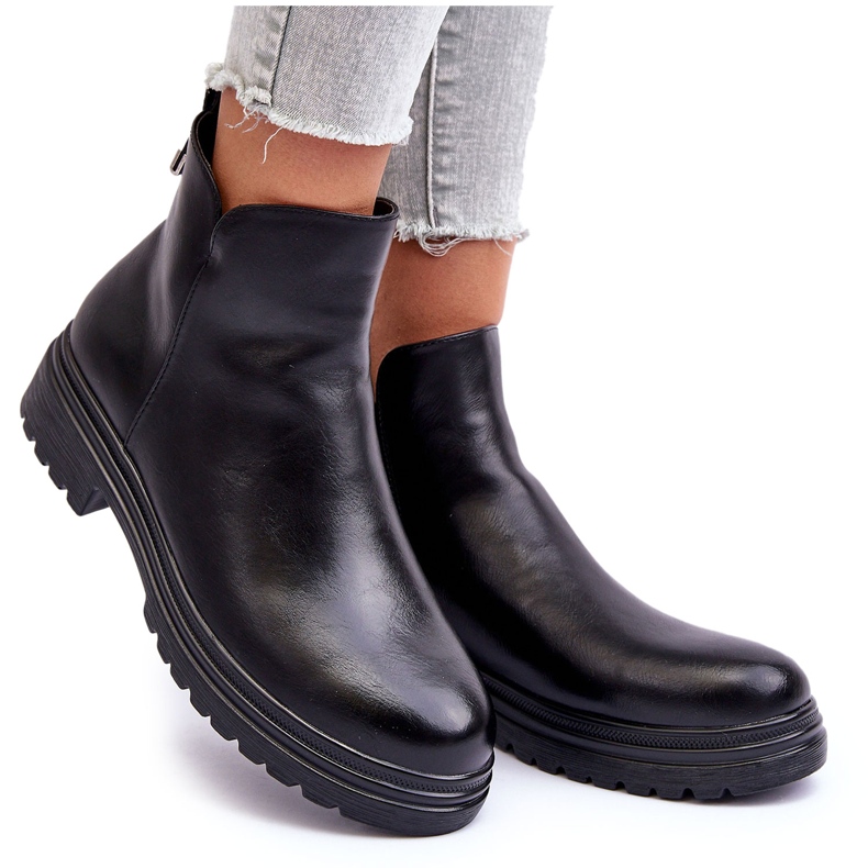 Women's boots eco-leather insulated black Women's boots eco-leather insulated black