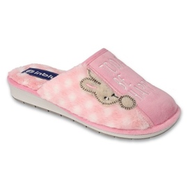 Inblu checkered women's slippers 155D151 pink and white