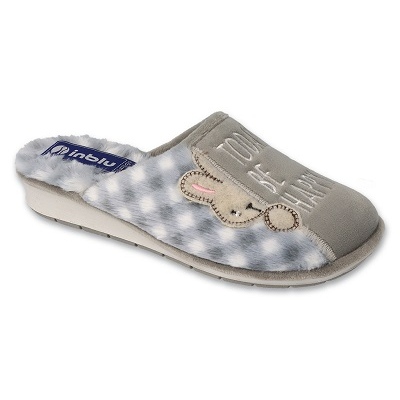 Inblu checkered women's slippers 155D152 gray and white grey