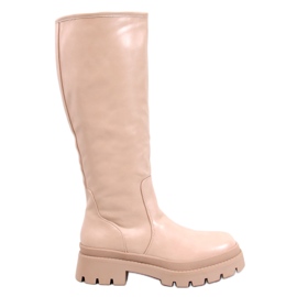 Dillard Beige boots with a thick sole