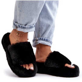 Black Biella Women's Fur Slippers