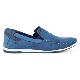 KOMODO Men's leather loafers 876 blue KOMODO Men's leather loafers 876 blue
