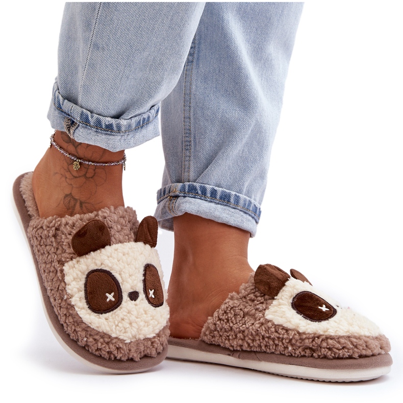 Warm Women's Slippers Brown Priseth