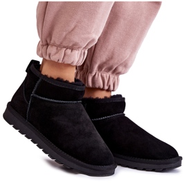Women's suede low insulated snow boots black