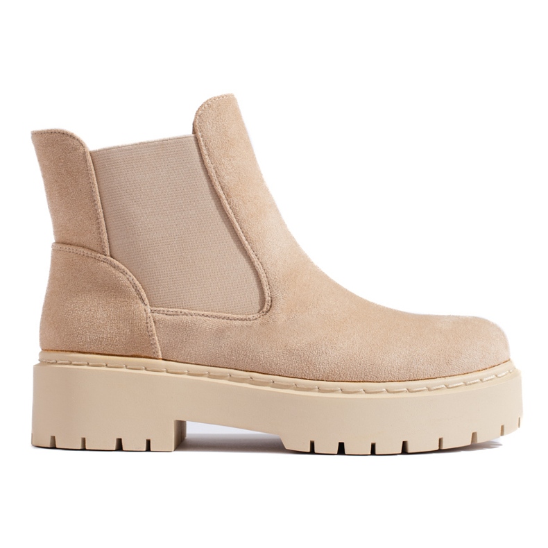 Shelovet beige suede women's Chelsea boots