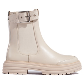 Beige women's Chelsea boots from Shelovet