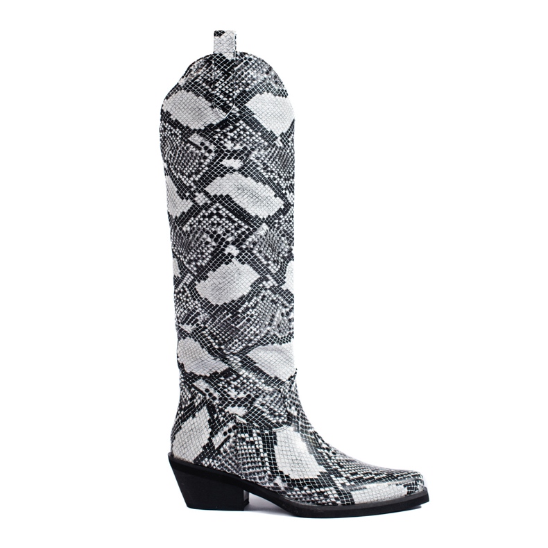 Women's cowboy boots with Shelovet pattern grey