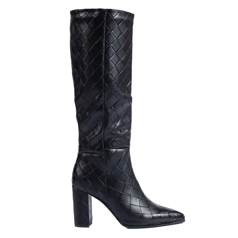 Black elegant Shelovet high-heeled boots