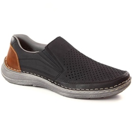 Comfortable Rieker M RKR579 openwork shoes, navy blue Comfortable Rieker M RKR579 openwork shoes, navy blue