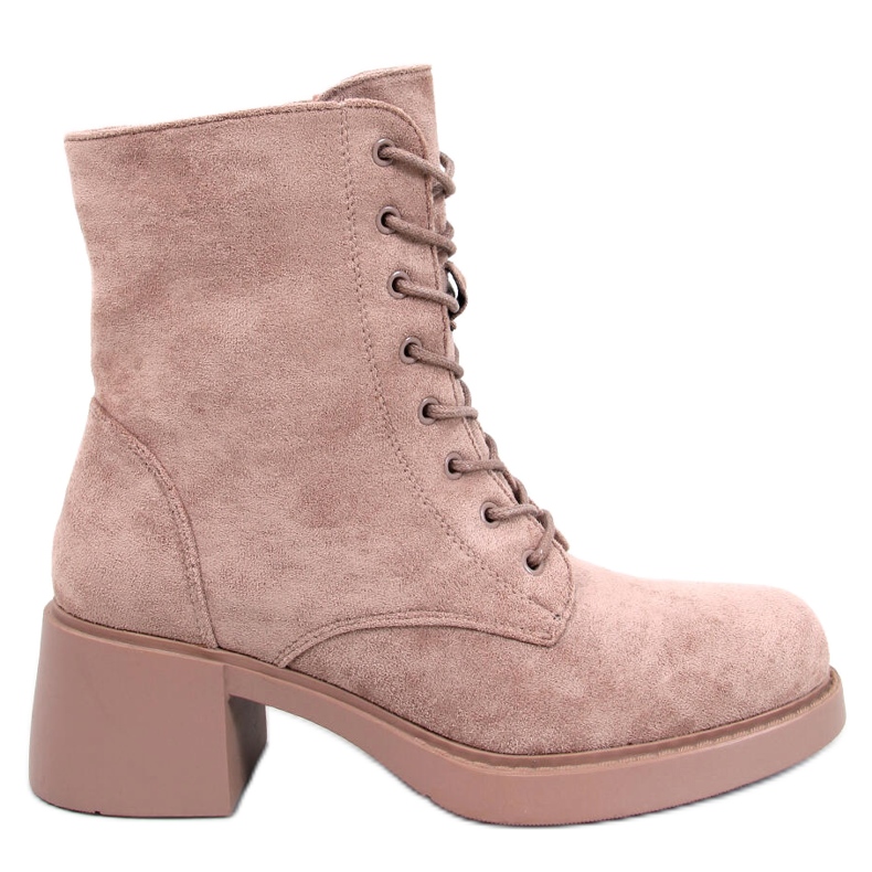 Mayfield Khaki lace-up ankle boots beige
