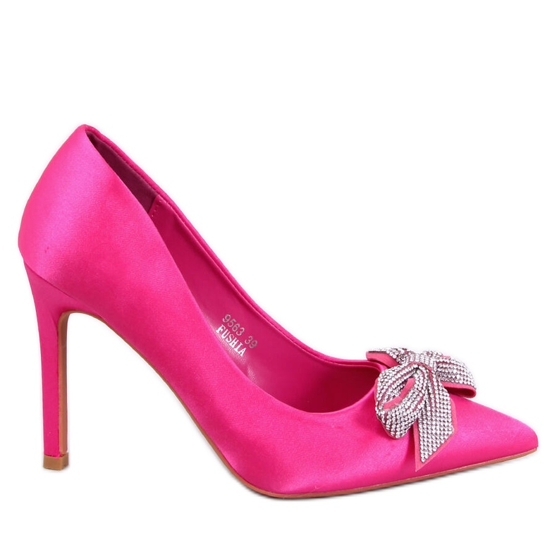 Satin pins with a bow Trini Fuchsia pink