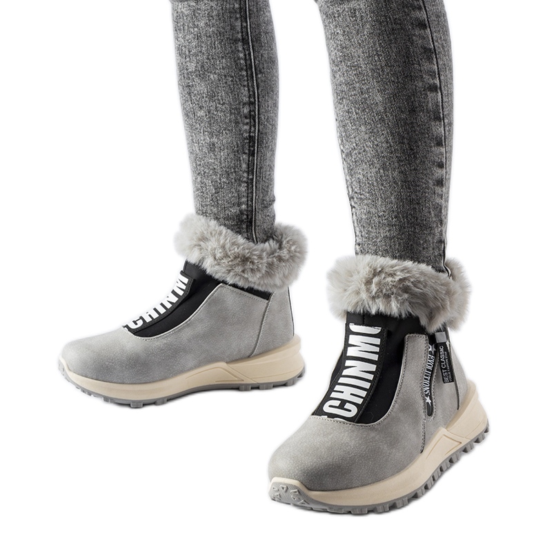 Gray insulated Oneglia high sneakers grey
