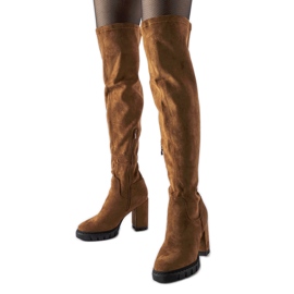 Brown long Railroad high heel boots Brown long Railroad high heel boots