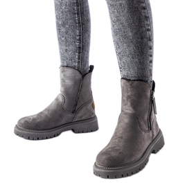 Gray insulated classic Tesoriero ankle boots grey