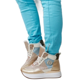 Deleon gold insulated sneakers with glitter golden