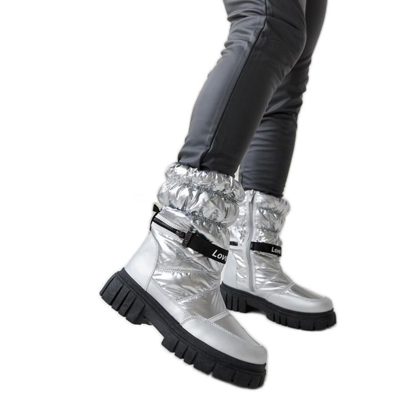 Pulliam silver insulated women's snow boots