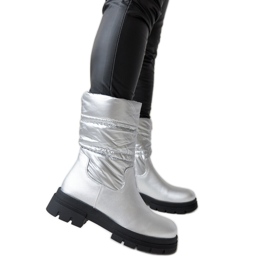 Silver insulated ankle boots with Malvaro quilting