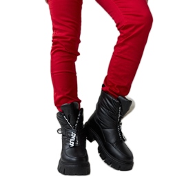 Black insulated snow boots with Eulalia inscriptions Black insulated snow boots with Eulalia inscriptions