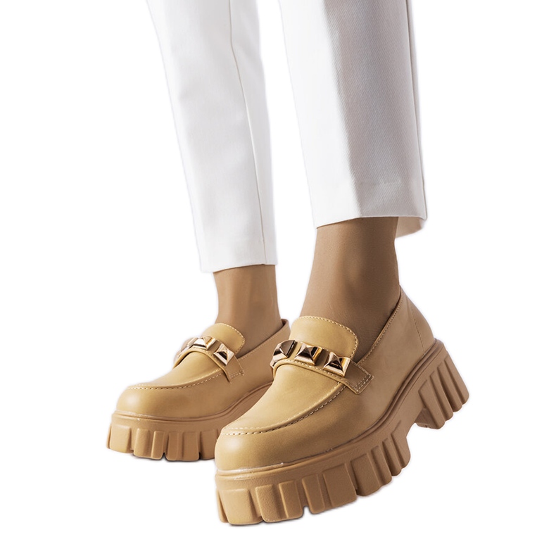 Beige Frisco platform loafers Beige Frisco platform loafers