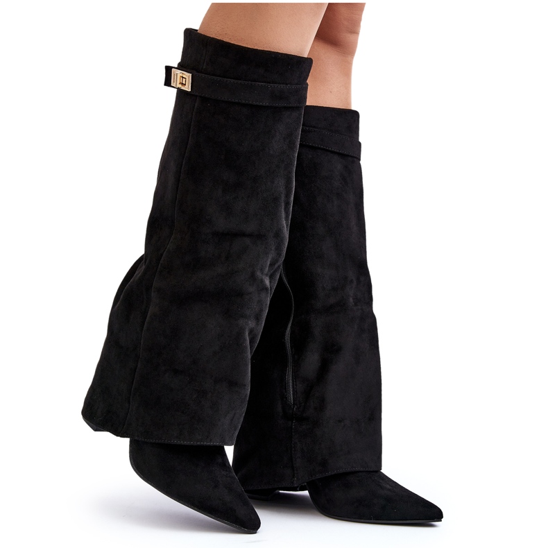 Women's Over-the-Knee High Heel Boots Black Portora