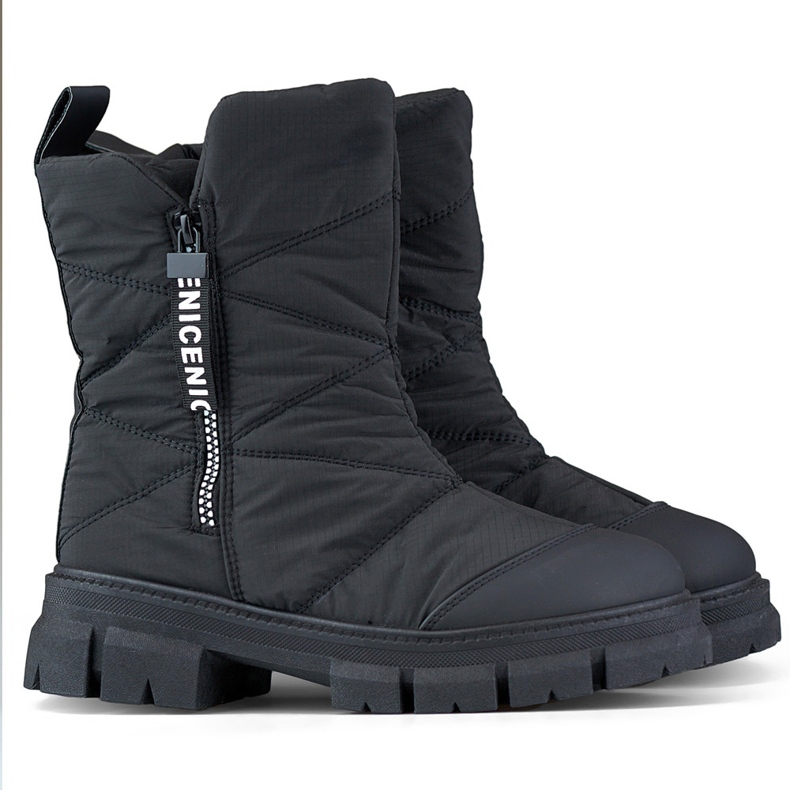 Women's high-top black snow boots Women's high-top black snow boots