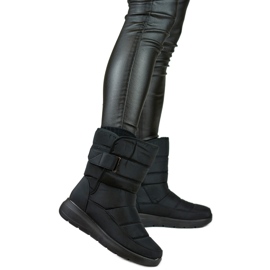 Comfortable snow boots, winter boots, quilted ankle boots, insulated with Velcro black