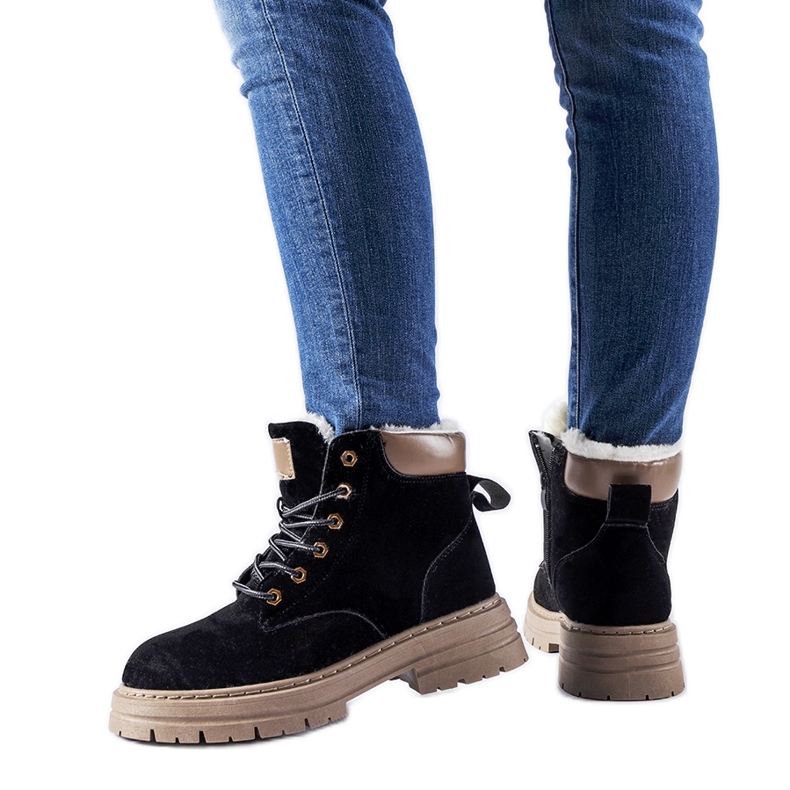 Black workers' boots with light insulation from Stevens