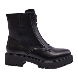 Women's Ankle Boots With Zipper Black Tisaia